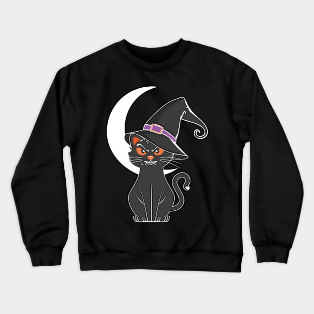 Halloween cat Crewneck Sweatshirt by MZeeDesigns